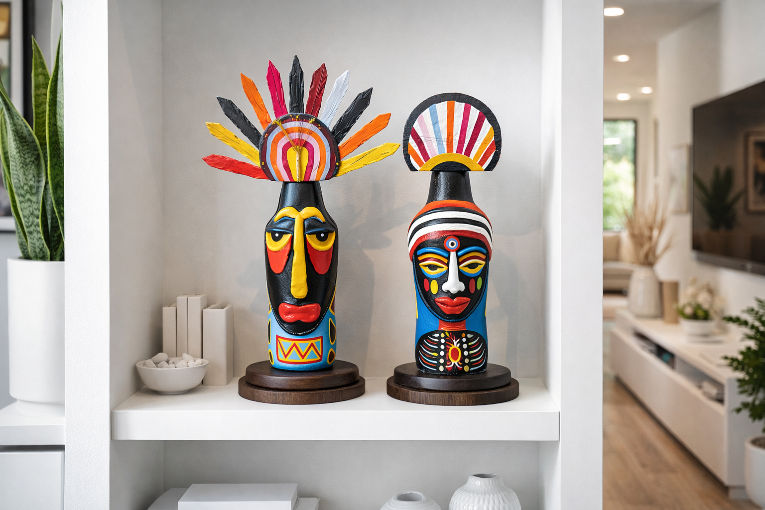 African Tribal Bottle Art