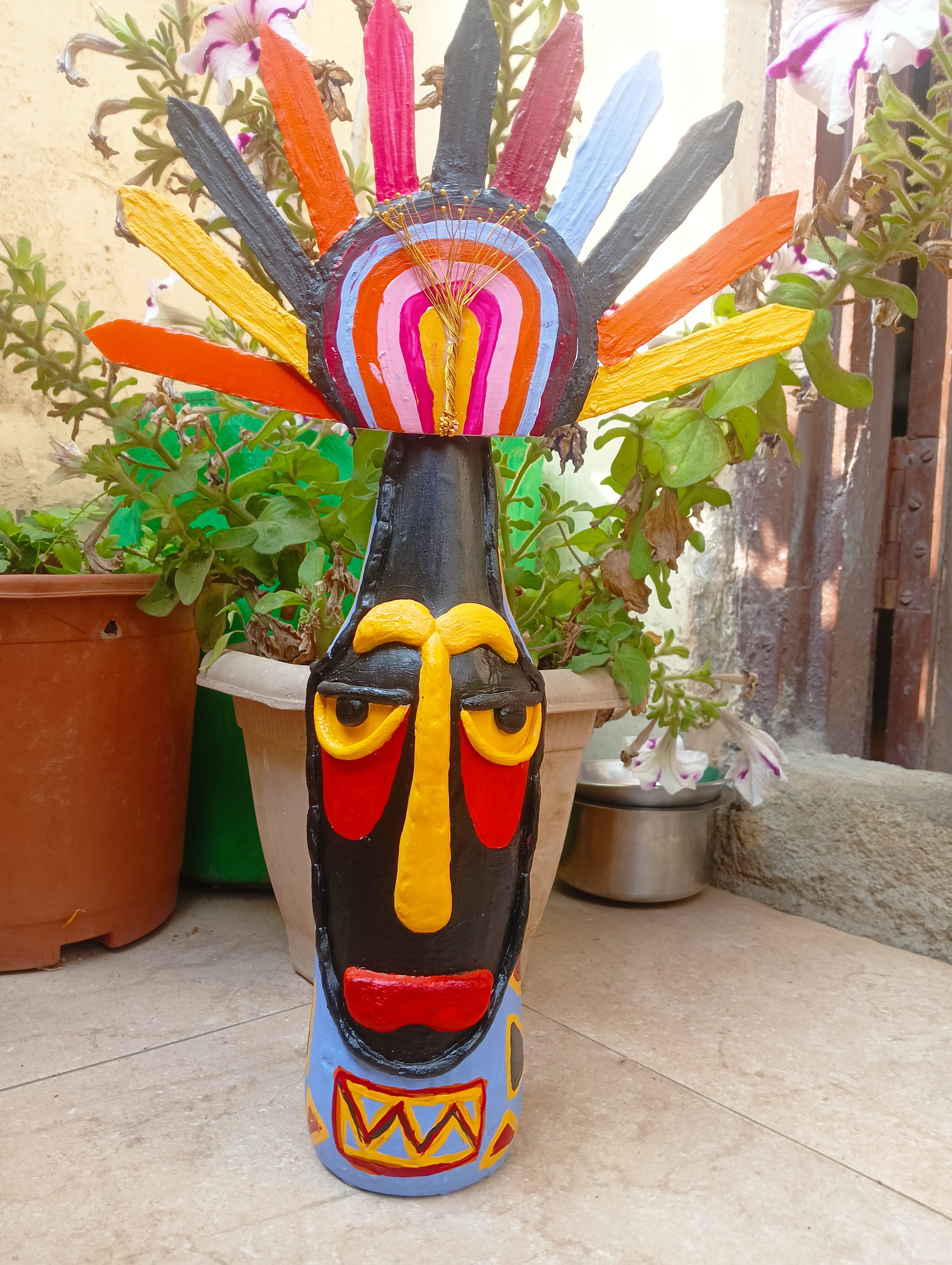 African Tribal Bottle Art