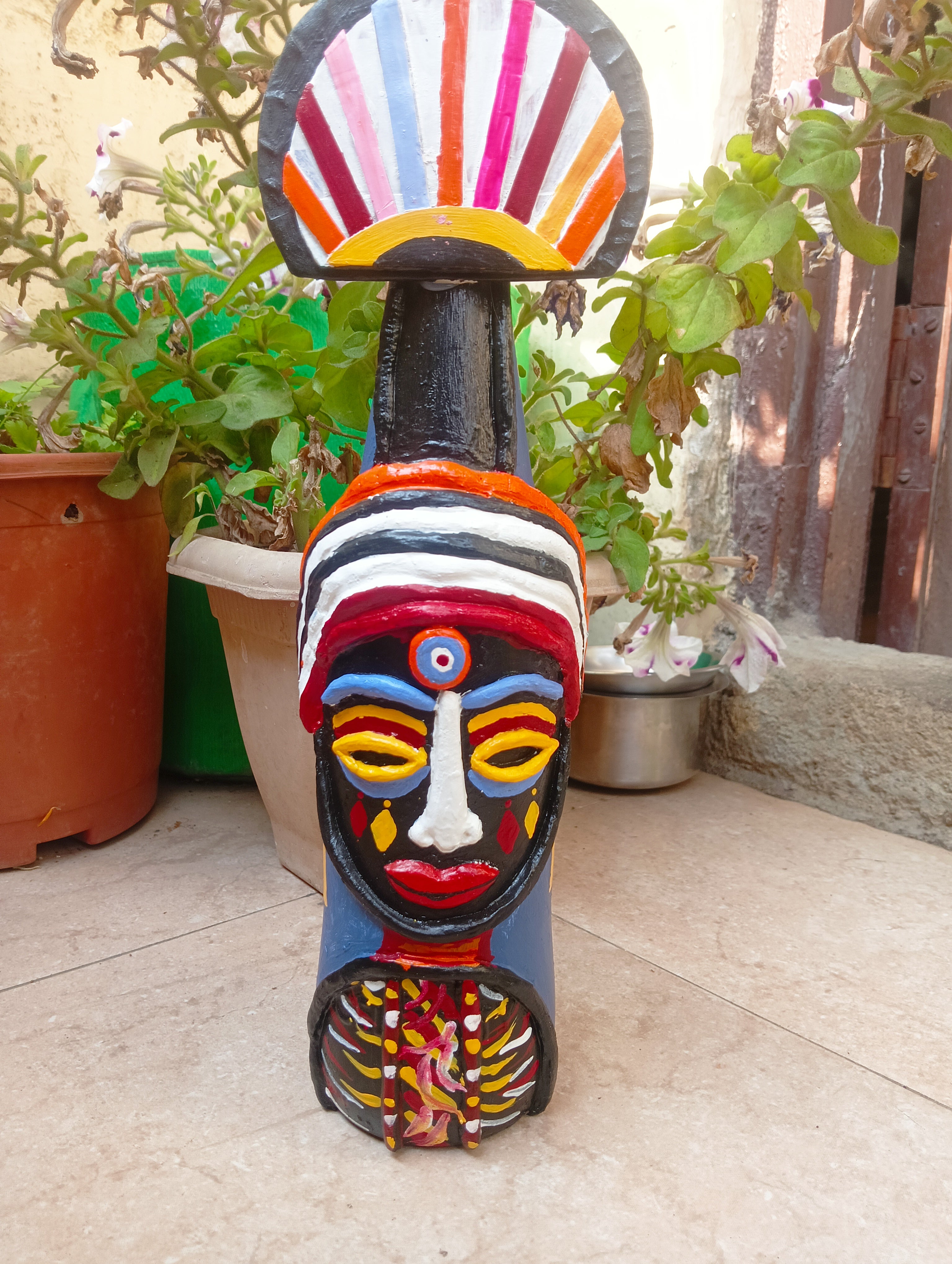 African Tribal Bottle Art